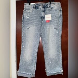 Lovervet High Rise Straight 18W Women's Distressed Jeans